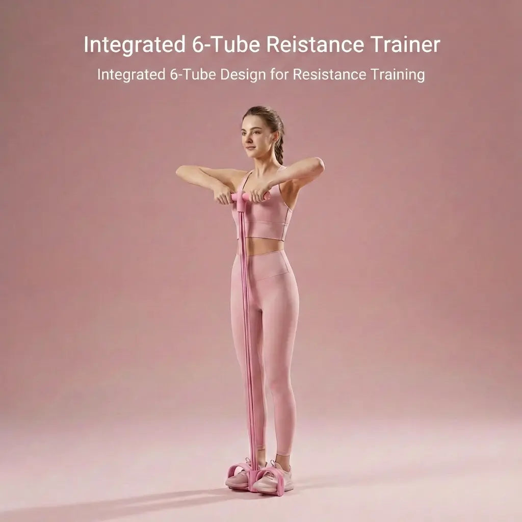 Multifunction Home Fitness Resistance Training Set with Resistance Trainer, Thigh Trainer & Weighted Jump Rope