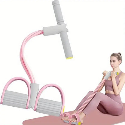 Multifunctional Resistance Band with Foot Pedal for Chest and Leg Exercises