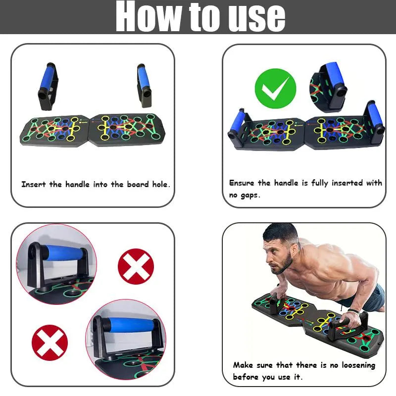 Push-Up Fitness Stands and Board for Pectoral and Abdominal Training - Versatile Indoor Fitness Equipment for Campus, Workplace, Travel, and Gym Use