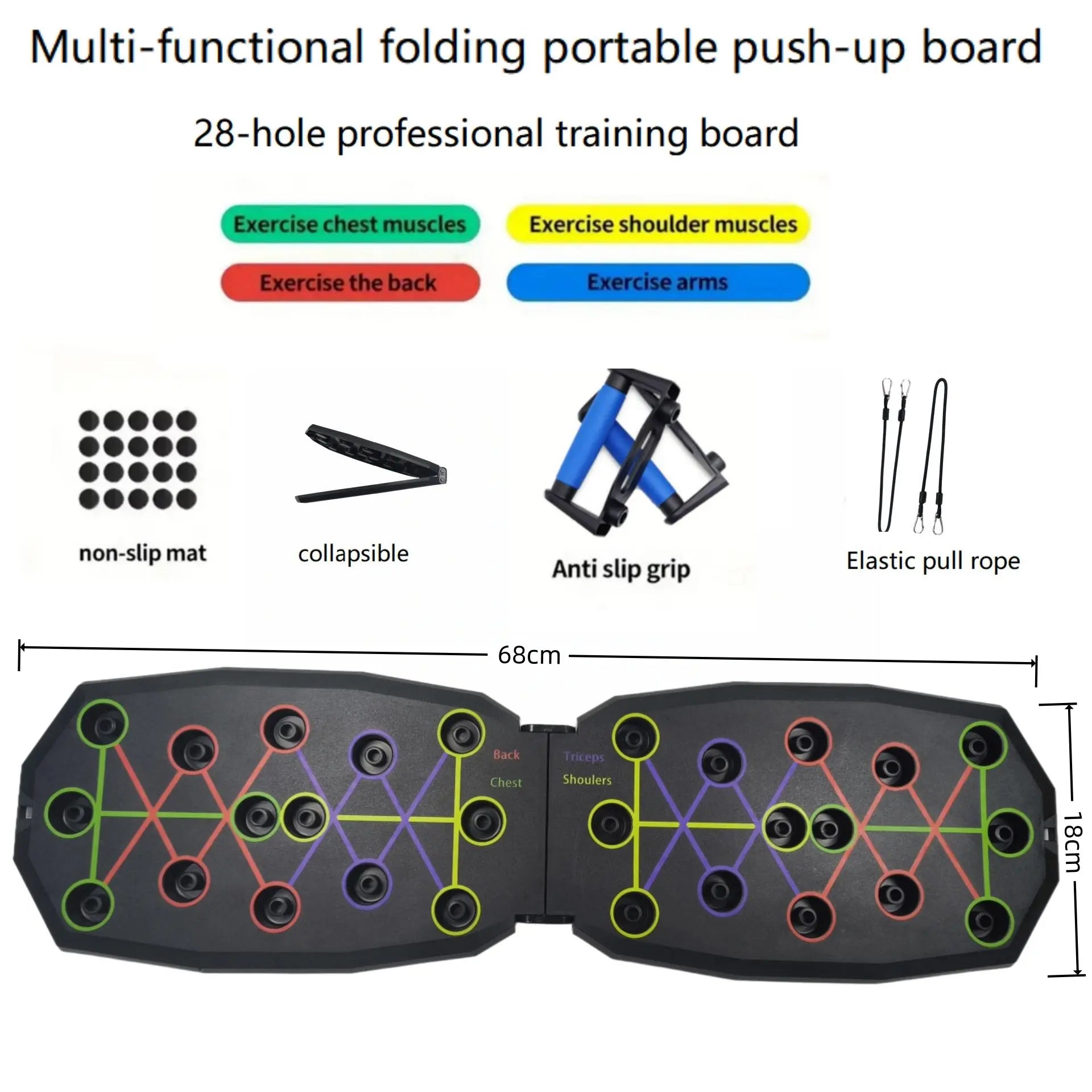 Push-Up Fitness Stands and Board for Pectoral and Abdominal Training - Versatile Indoor Fitness Equipment for Campus, Workplace, Travel, and Gym Use