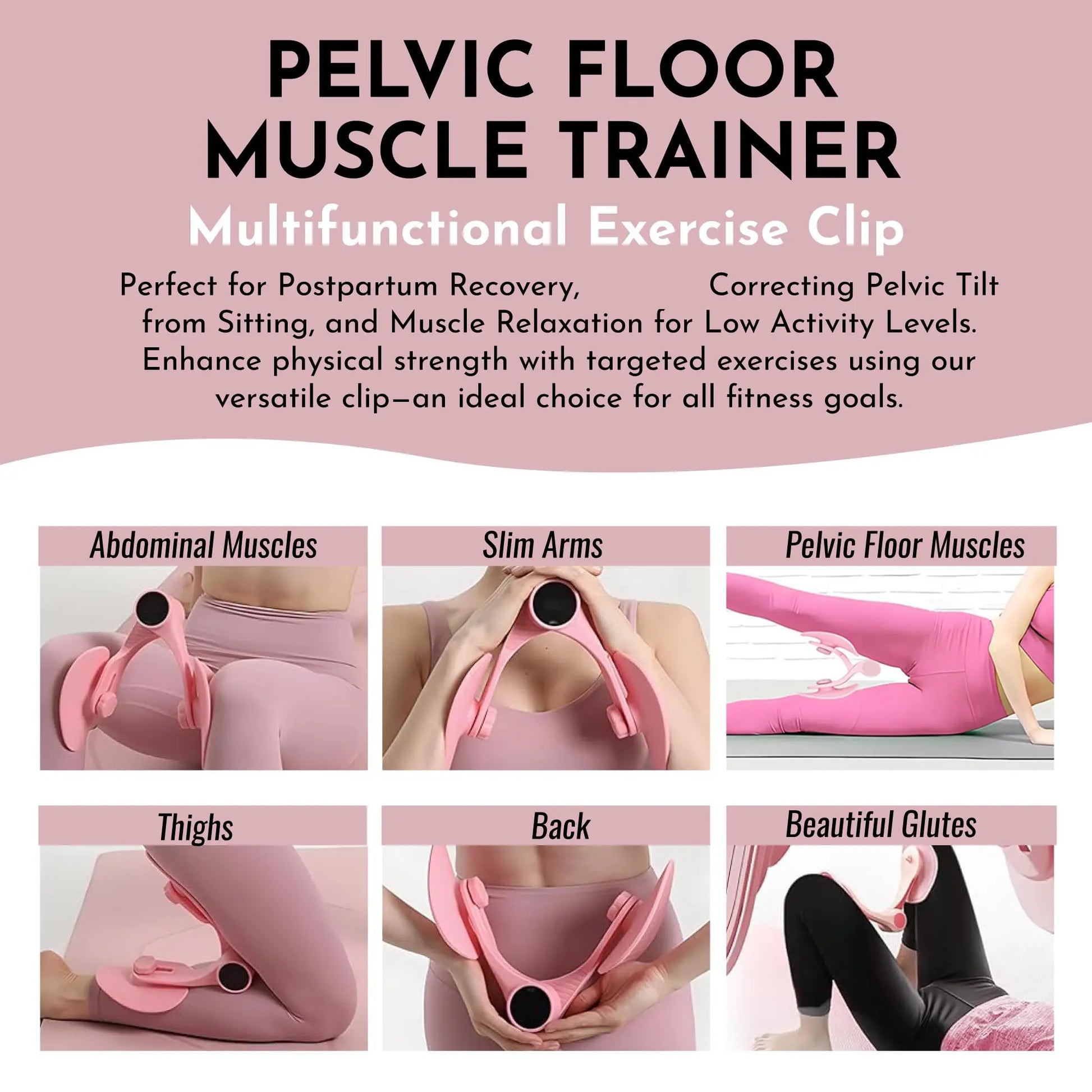 Pelvic Floor Muscle Training and Repair Device - Pelvic Floor Thigh Exercise Device - Portable Kegel System Strengthening Exerciser for Men Women Inner Outer Muscle - Hip Abductor Master Trainer & Leg Workout Equipment for Home Fitness